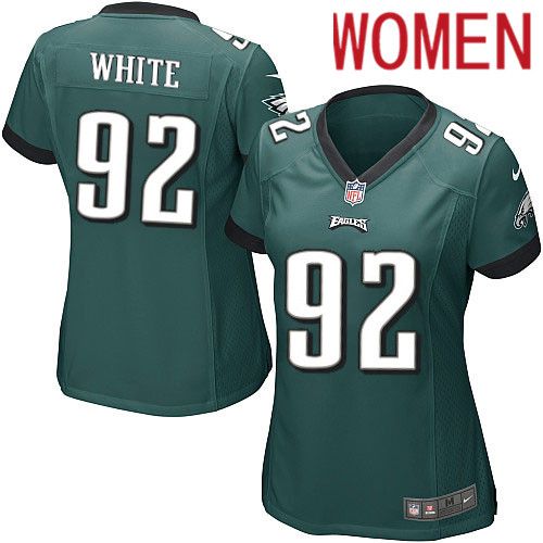 Women Philadelphia Eagles #92 Reggie White Nike Midnight Green Game NFL Jersey->women nfl jersey->Women Jersey